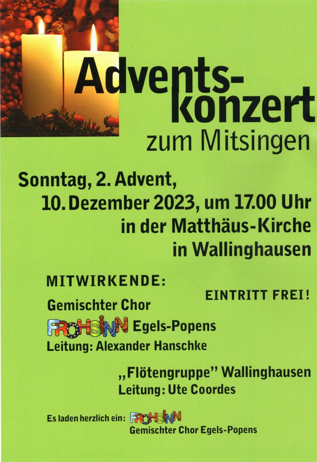 Flyer Adventskonzert 2023